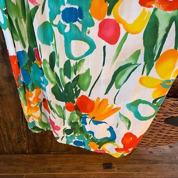 Jams World Sz S Tropical Hawaiian Panic Design Sleeveless Tank Midi Sundress - Picture 9 of 13